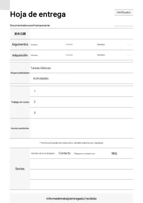 Negro Documentación de traspaso simple