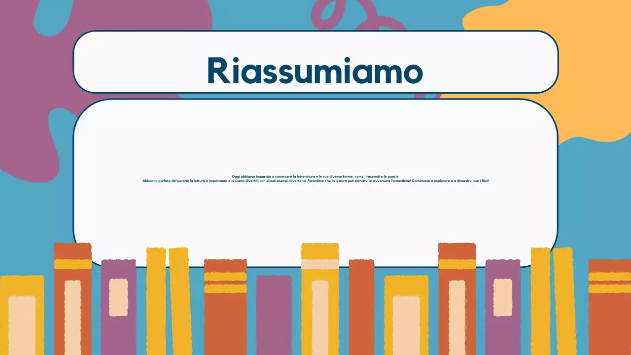 Illustrazione colorata Letteratura Presentazione dei materiali di classe