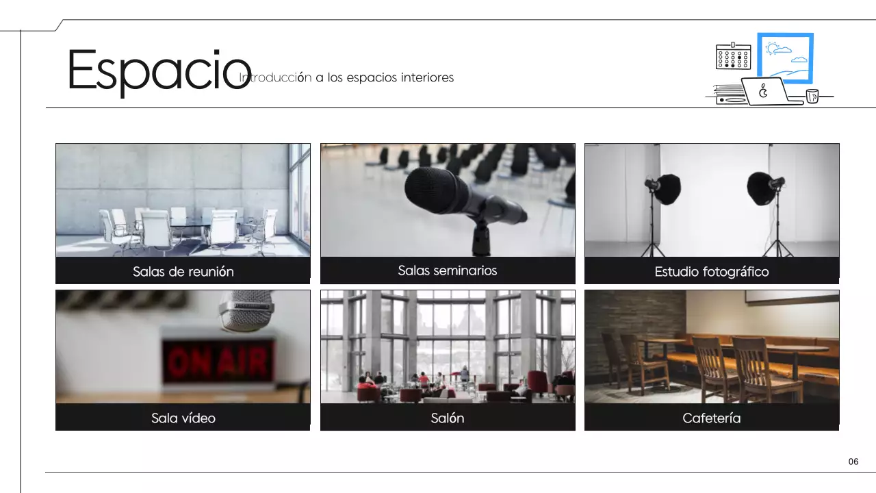 Una sencilla propuesta de espacio de coworking en negro y azul