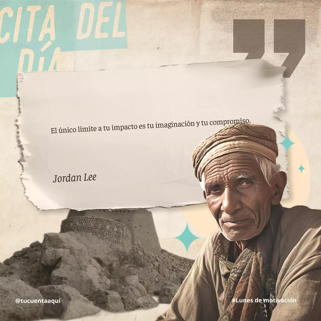 beige vintage motivación figura cita