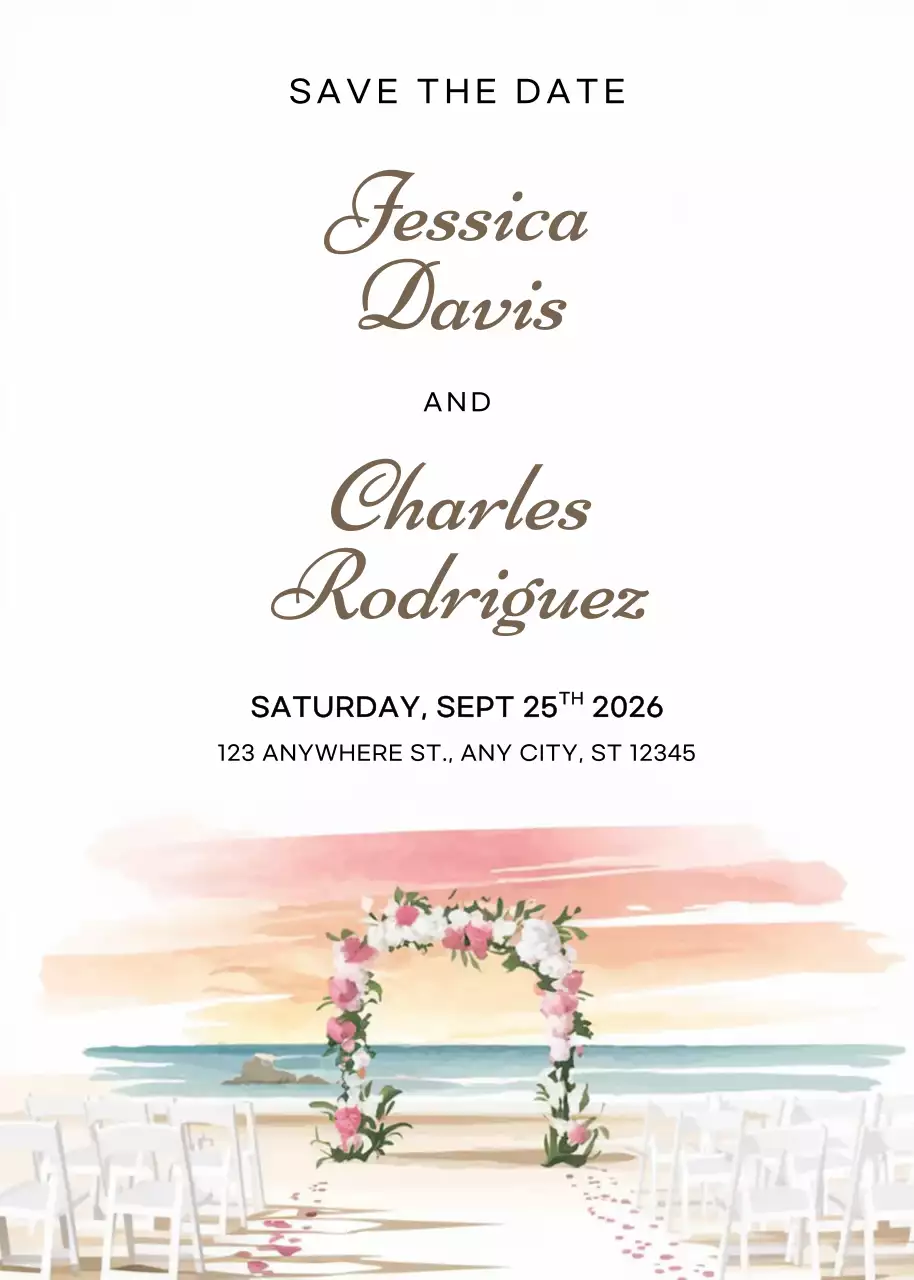 White Elegant Wedding Invitation