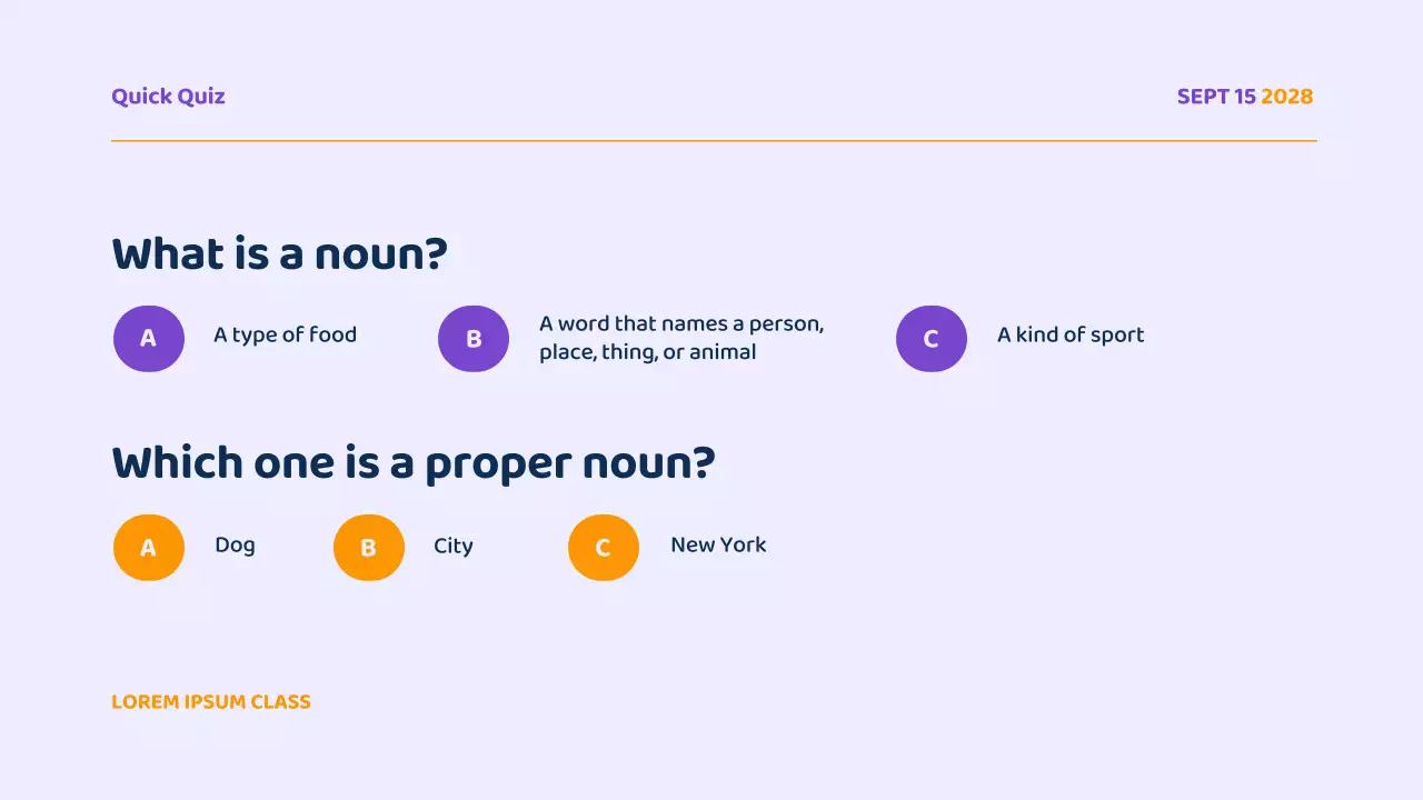 Purple modern grammar course presentation