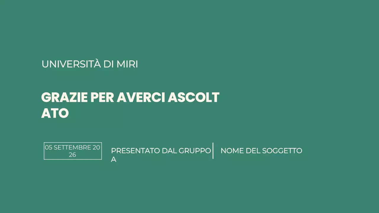 Presentazione del progetto di gruppo Green Modern