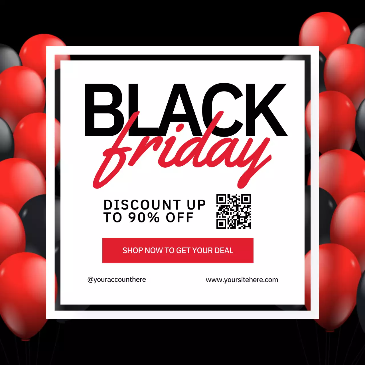 Red Modern Black Friday Promotion Social Media Post