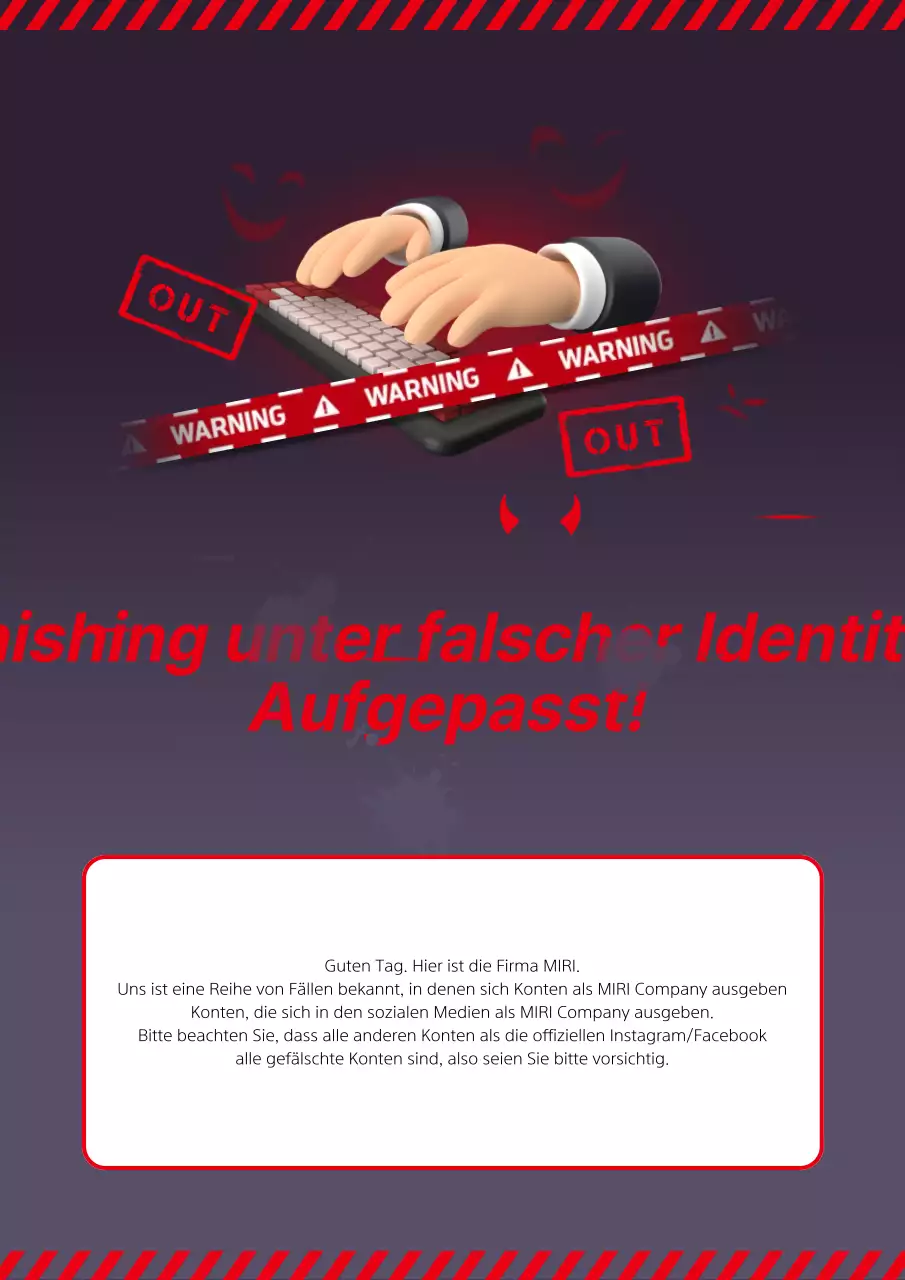 Roter Kontrast Phishing-Warnung