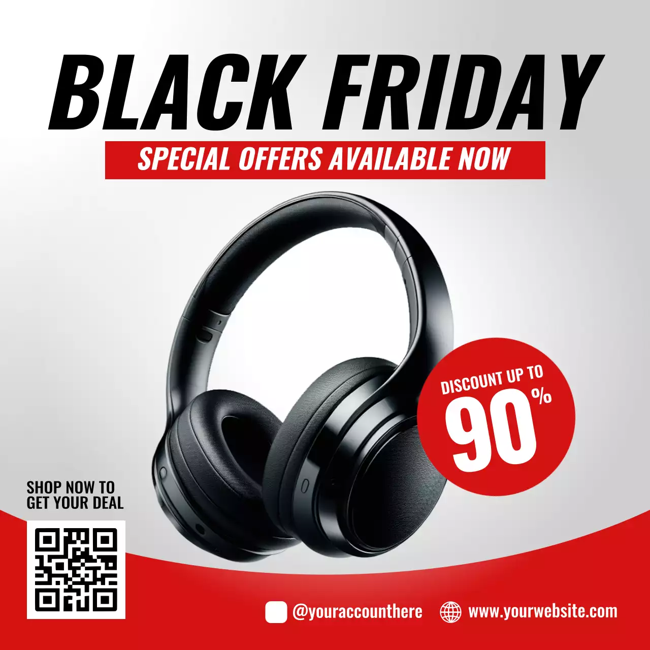 Black Modern Sale Promotion Social Media Post