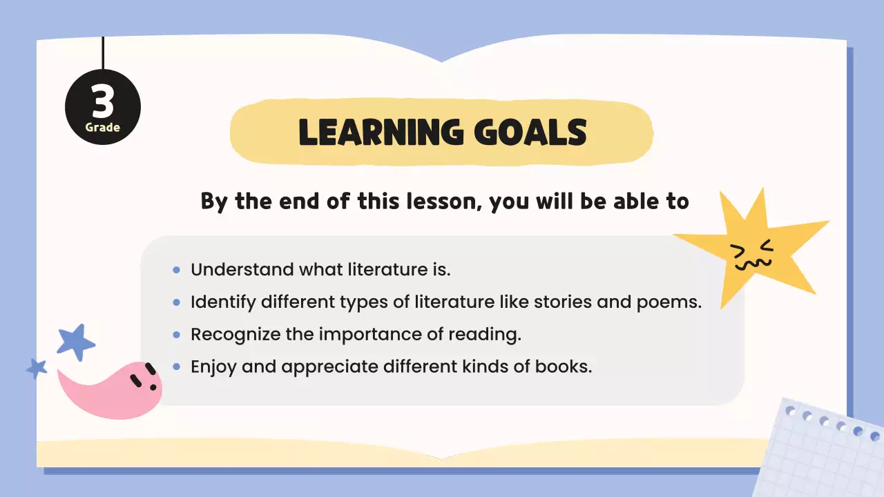 blue whimsical literature class