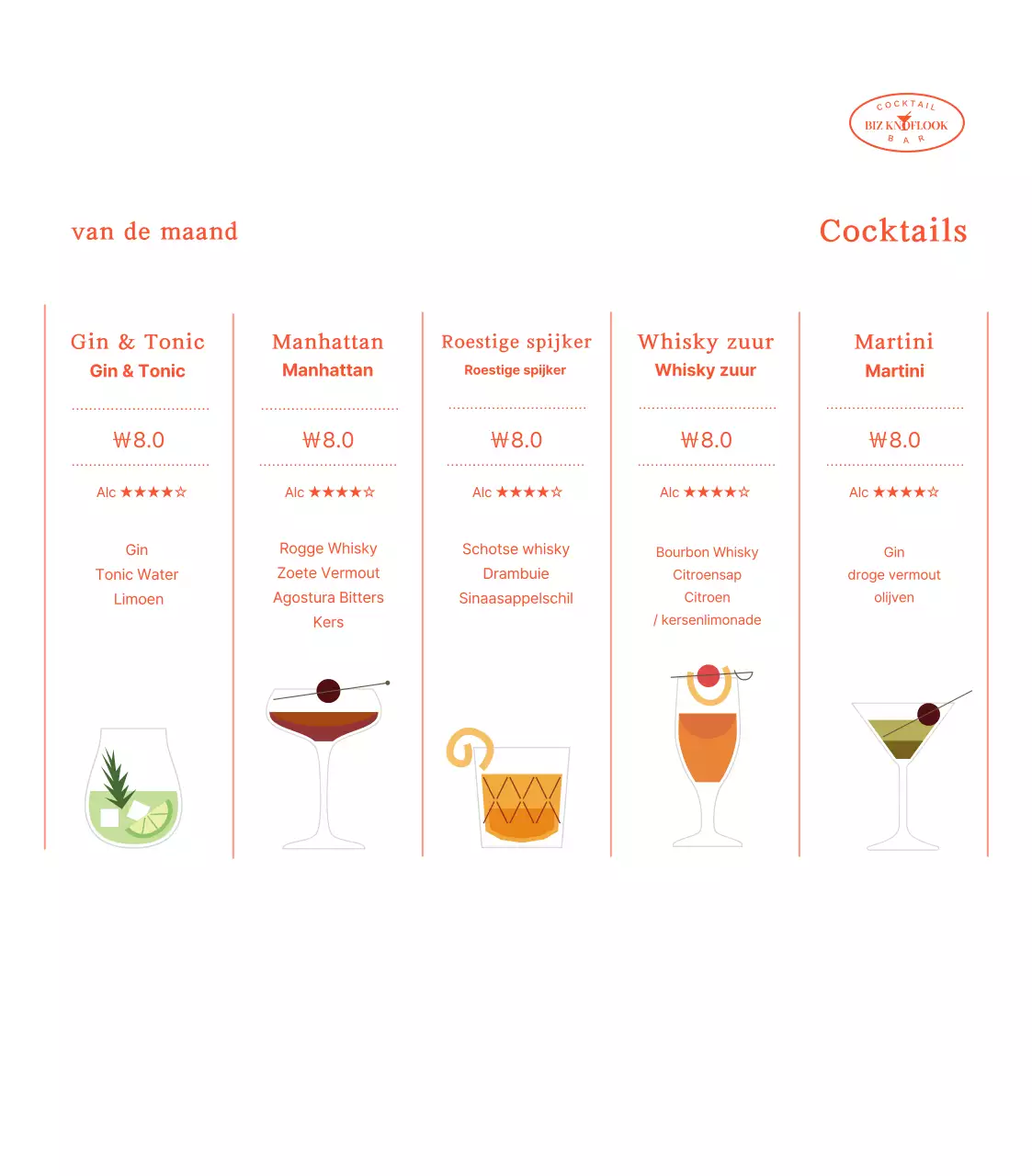 Zwart upscale cocktailbar menu promotiemateriaal