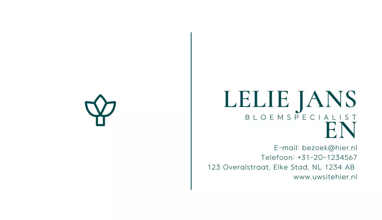 wit minimalistisch visitekaartje