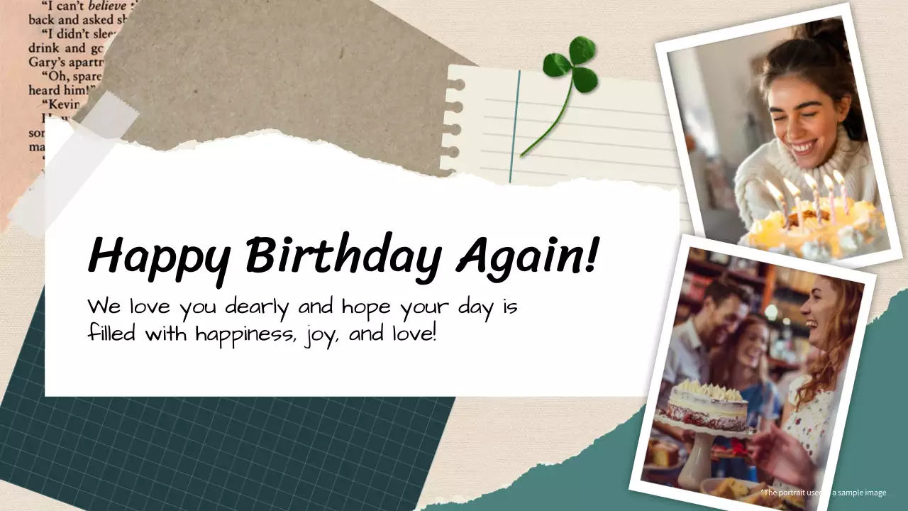 베이지색 심플한 생일 축하 카드 프레젠테이션