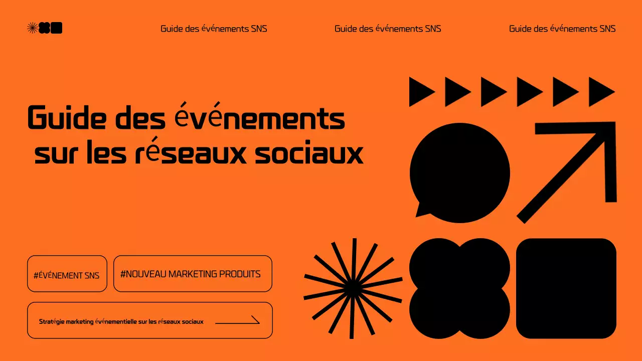 Proposition moderne de marketing des médias sociaux en noir et orange