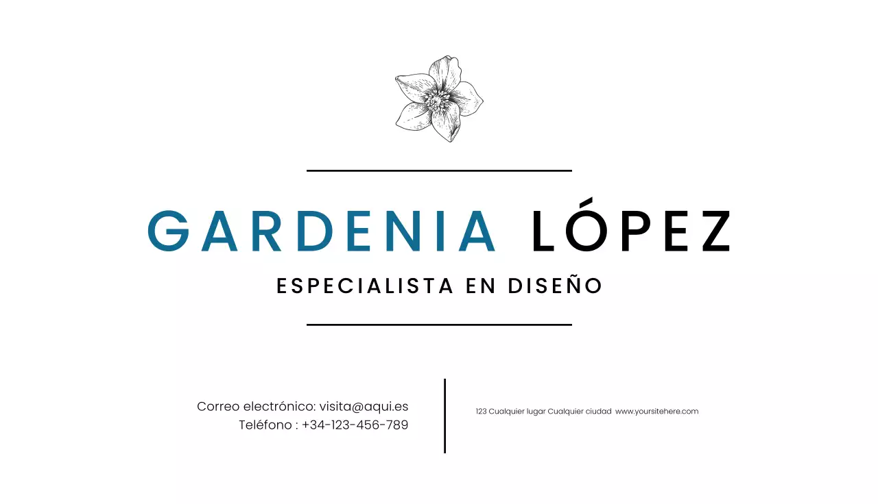 tarjeta de visita blanca minimalista