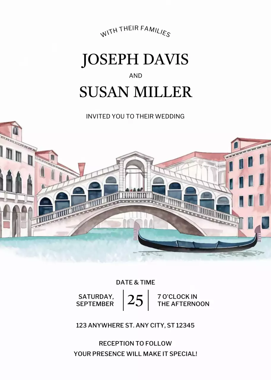 White Elegant Wedding Invitation