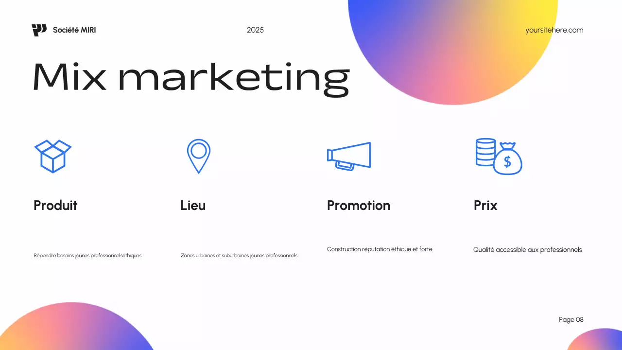 Plan de marketing moderne bleu