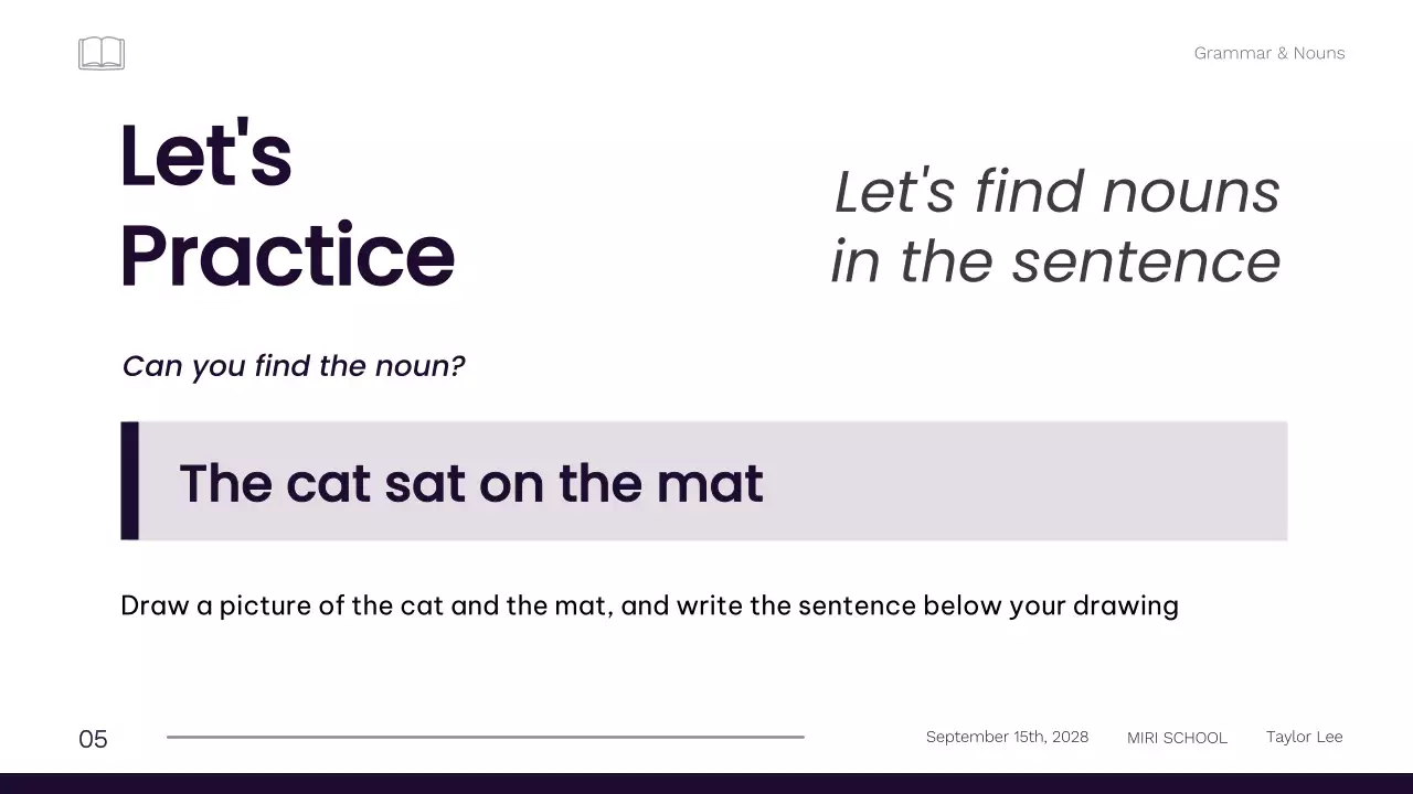 Bài thuyết trình khóa học ngữ pháp tối giản màu đen