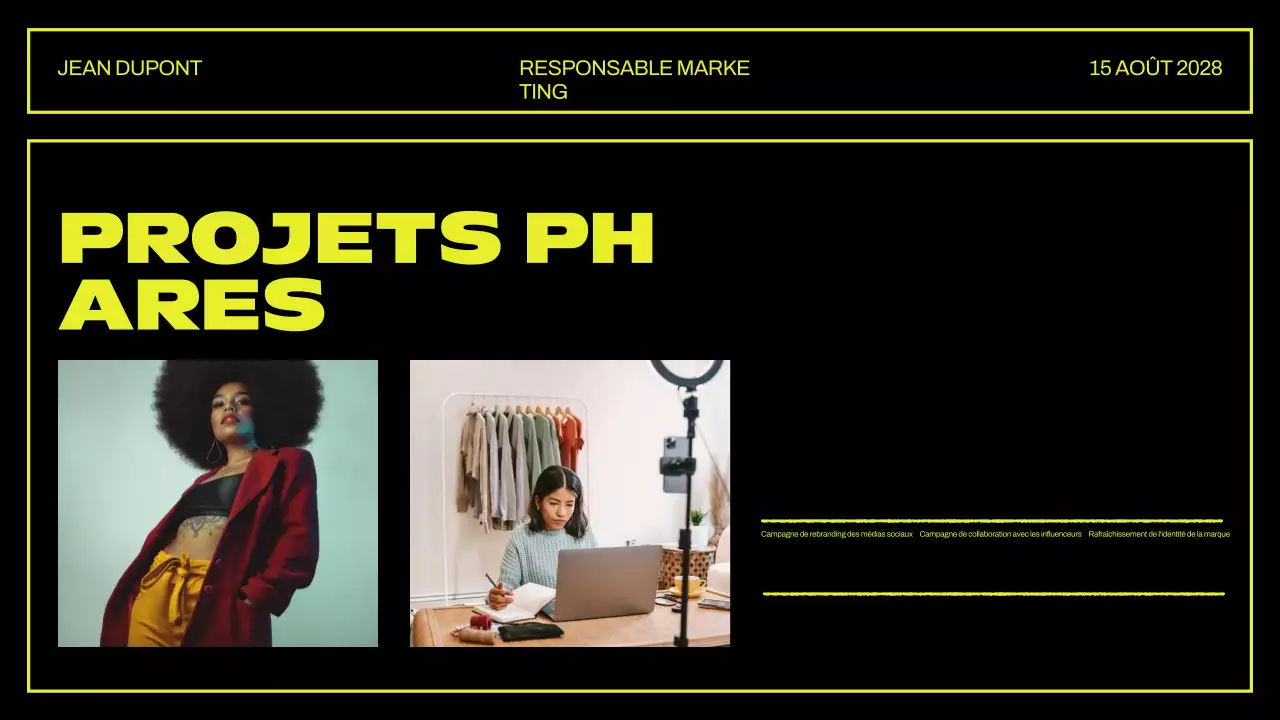 Présentation d'un portfolio créatif