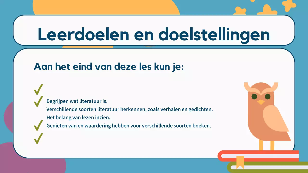 Kleurrijke Illustratie Literatuur Lesmateriaal Presentatie