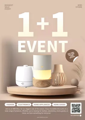 Beige Modern Sale Promotion Poster