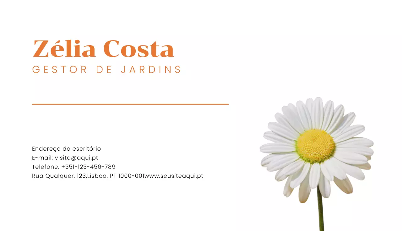 cartão de visita branco minimalista