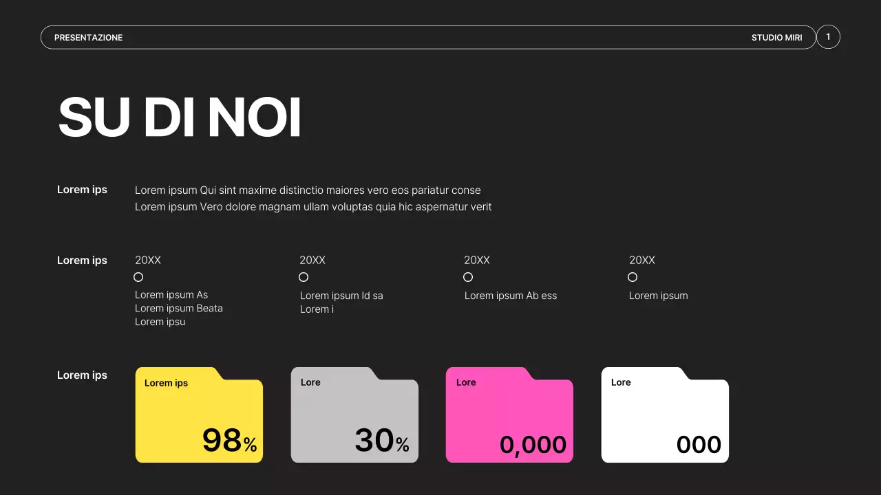 Un semplice prospetto di una società di produzione video in nero e colori al neon