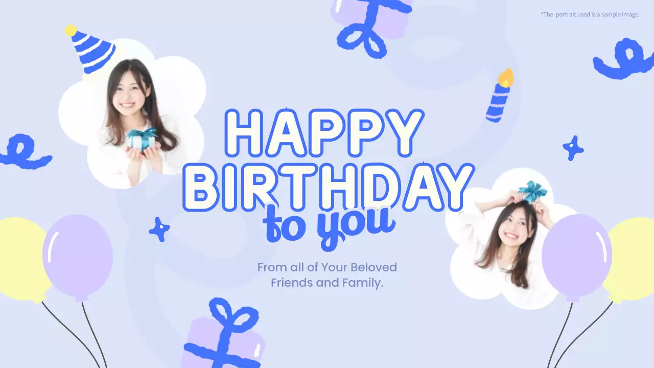 Blue Simple Birthday Invitation Presentation