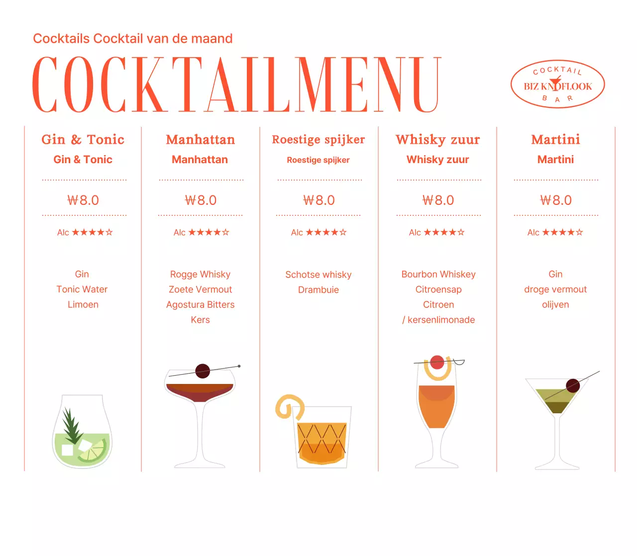 Zwart Modern Cocktail Promotiemateriaal
