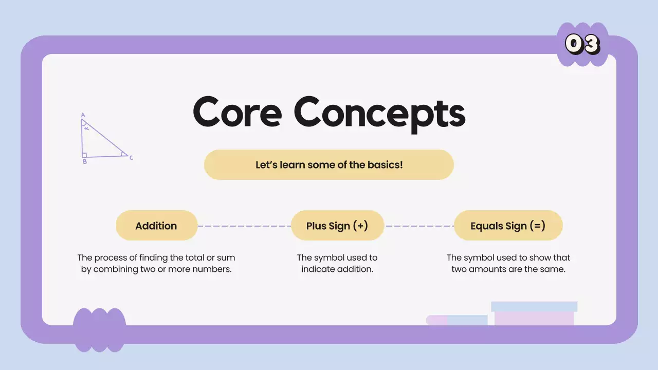 Apresentação do curso de matemática simples roxo