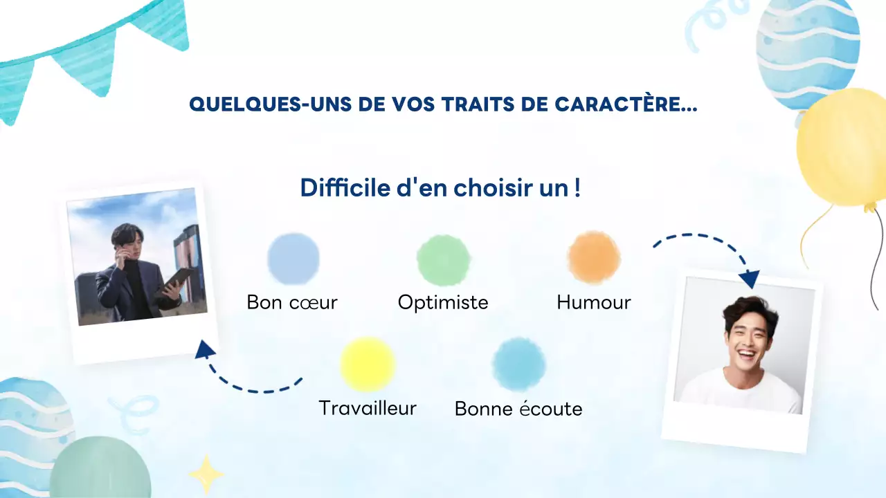 Carte d'anniversaire moderne et joyeuse en bleu