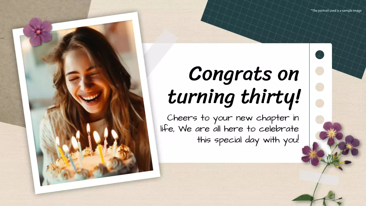 베이지색 심플한 생일 축하 카드 프레젠테이션