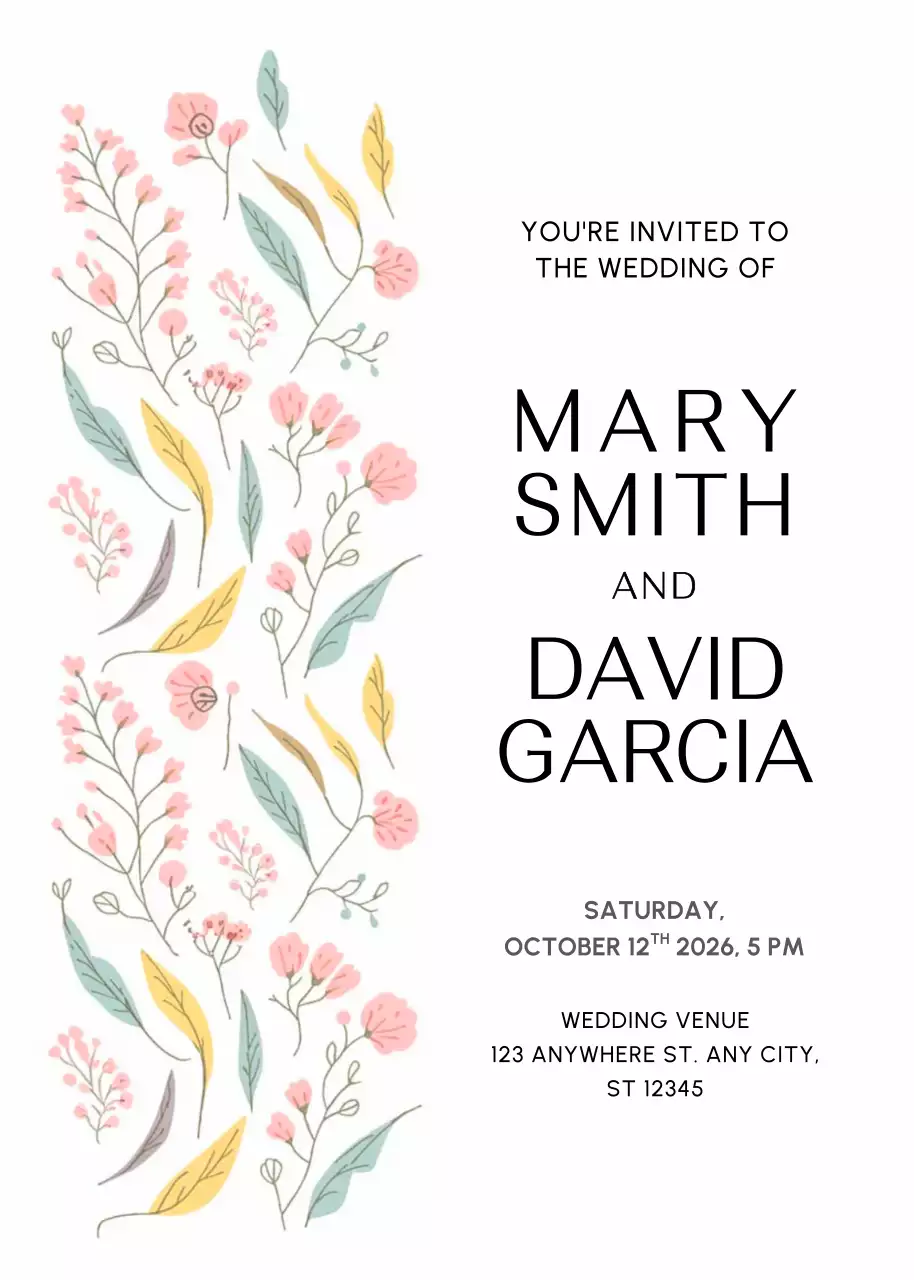 undangan pernikahan bunga putih