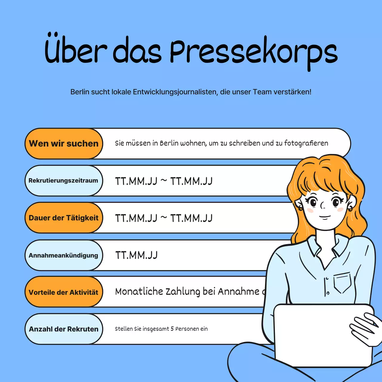 Hellblau und einfach für lokale Entwicklungsjournalisten