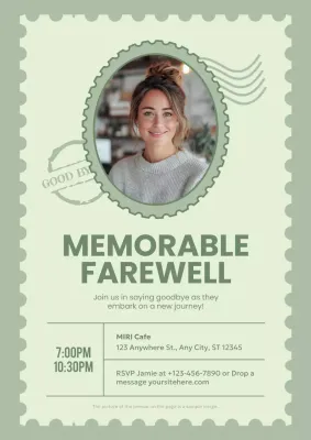 Sage Simple Farewell Invitation Poster