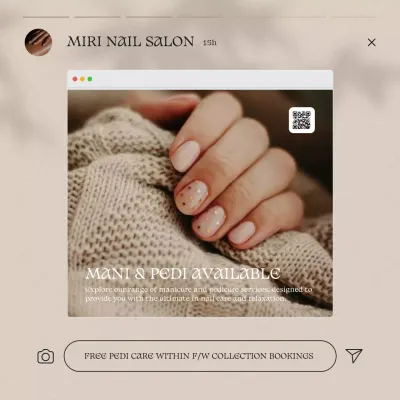 Beige Elegant Nail Promotion Social Media Post
