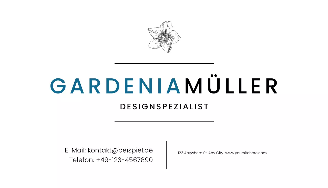 weiße minimalistische Visitenkarte