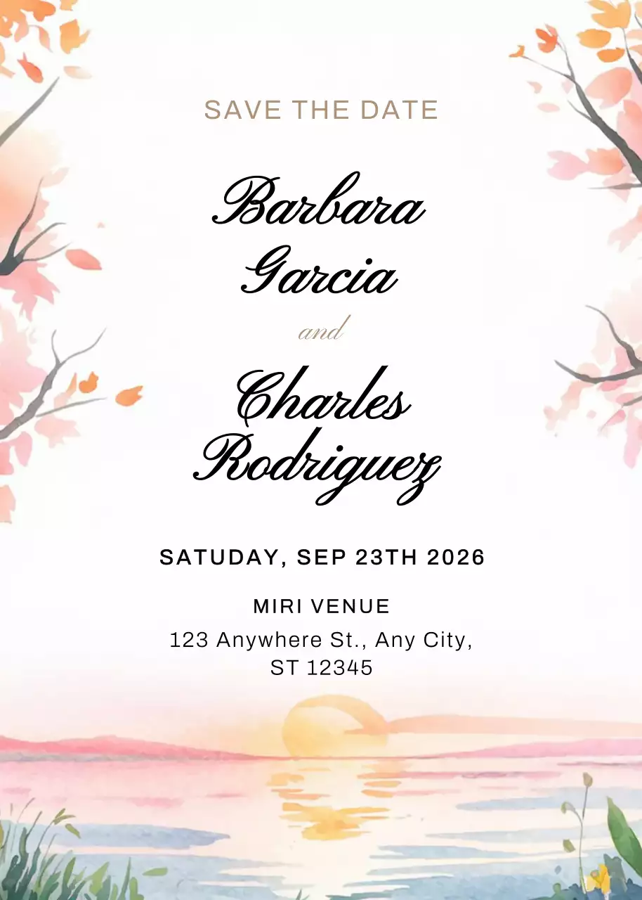 Beige Elegant Wedding Invitation