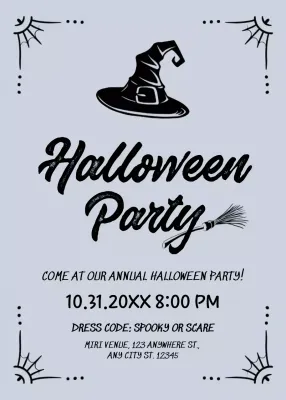 Black gray Halloween invitation retro style