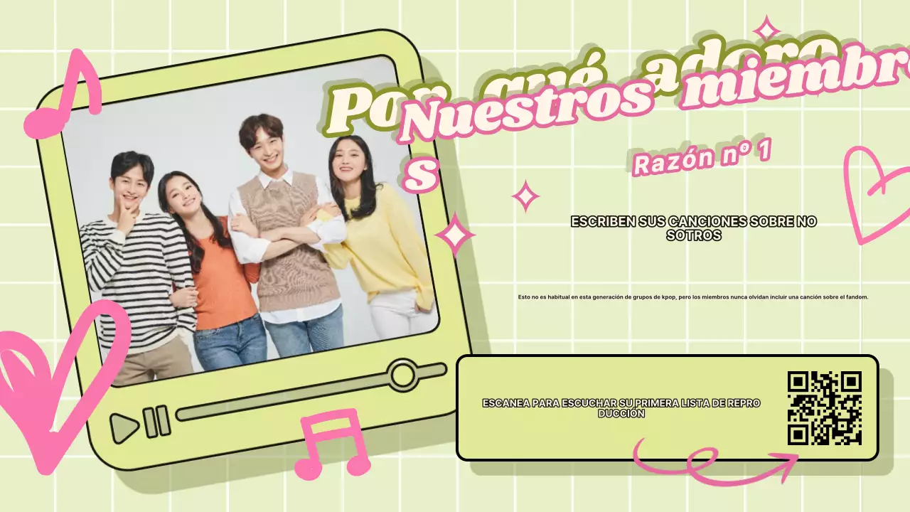 Azul Rosa Trendy Fandom Presentación