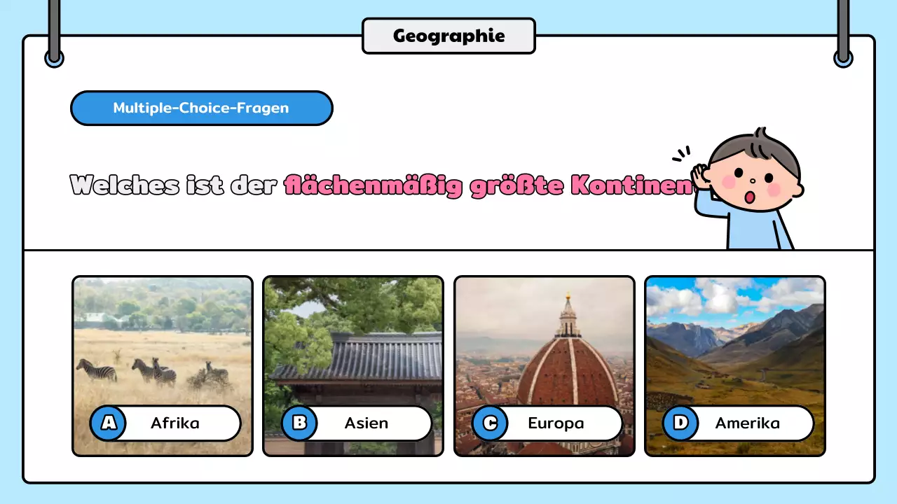 blaues Comic-Quiz Ankündigung