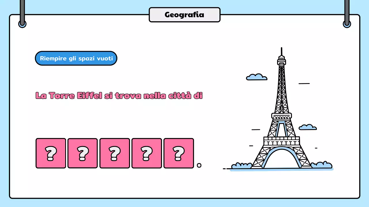 annuncio quiz fumetto blu