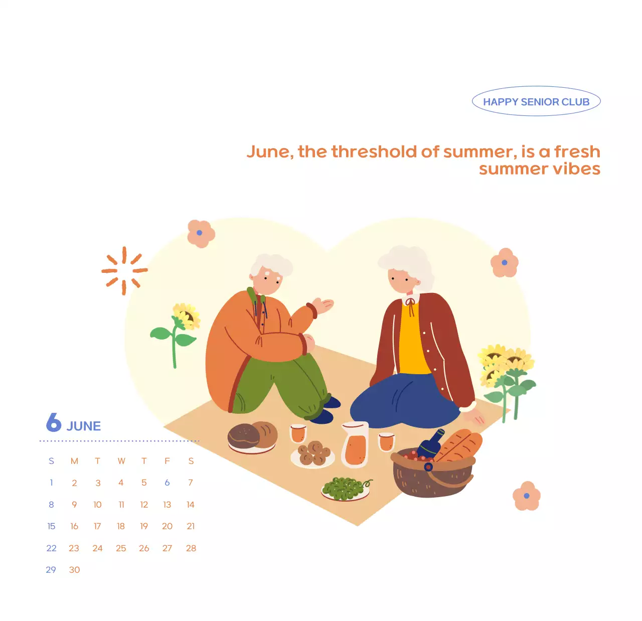 Lịch kinh doanh với hình minh họa dễ thương