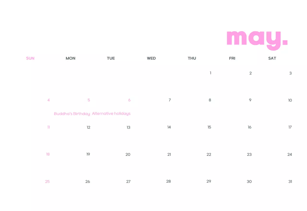 Business calendar with cute illustrations