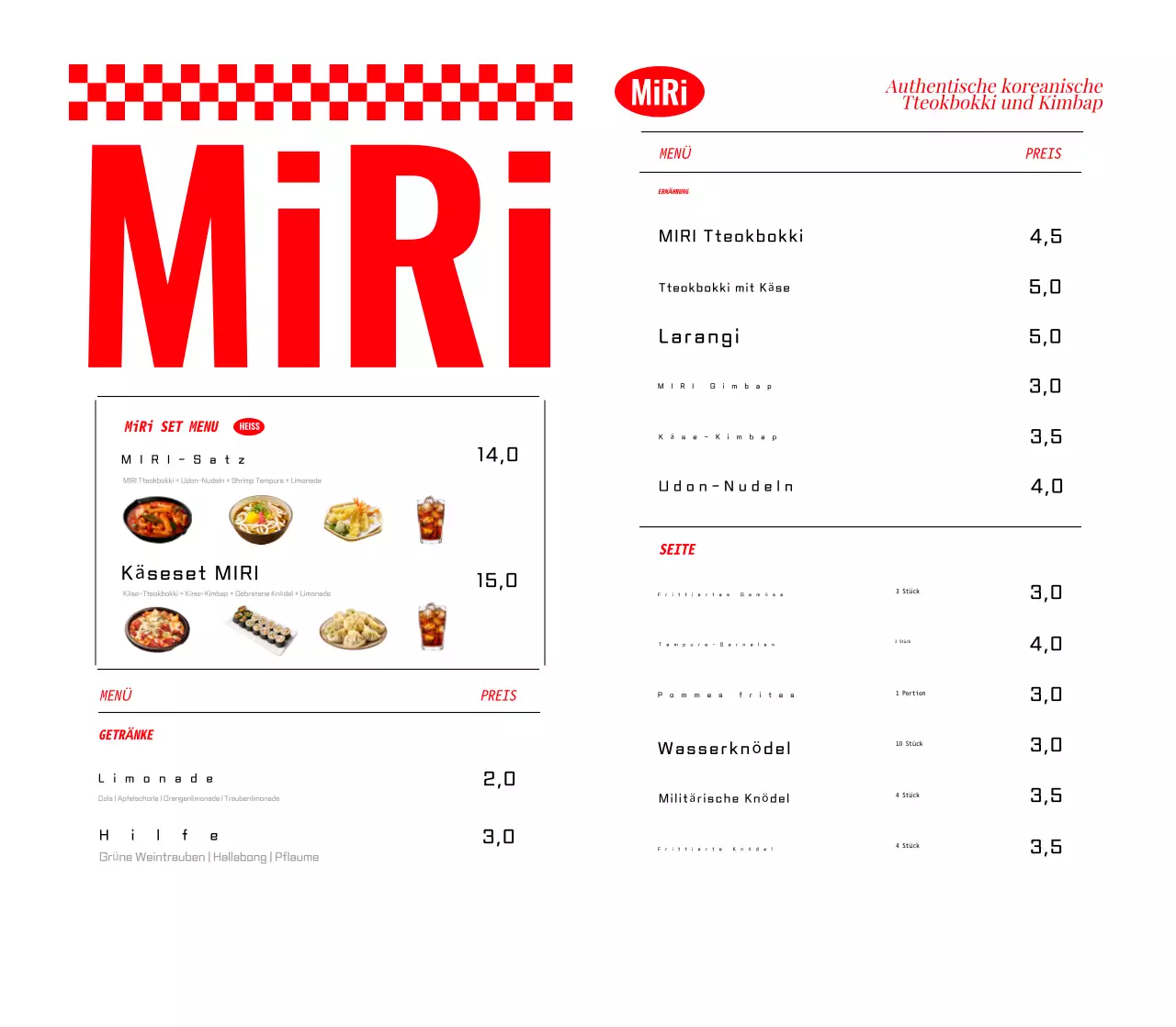 Rotes, sauberes Tteokbokki-Werbematerial