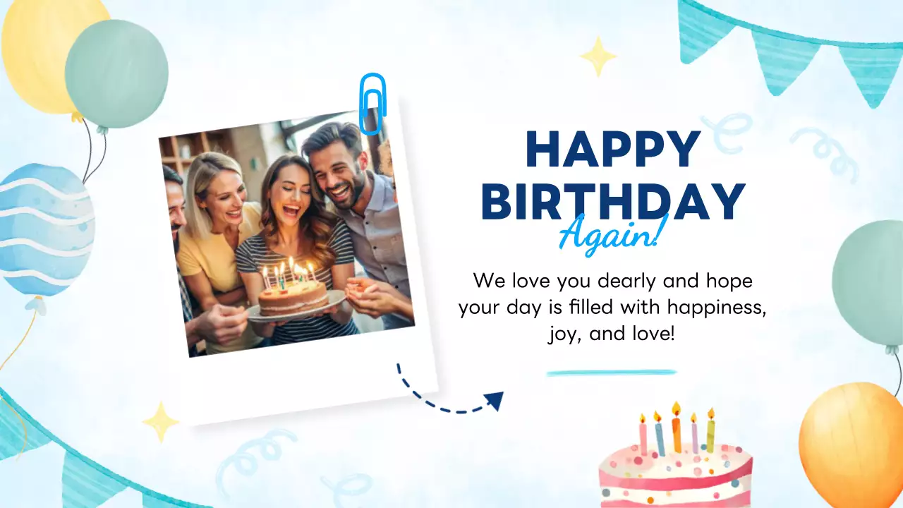 Blue Minimal Birthday Invitation Presentation