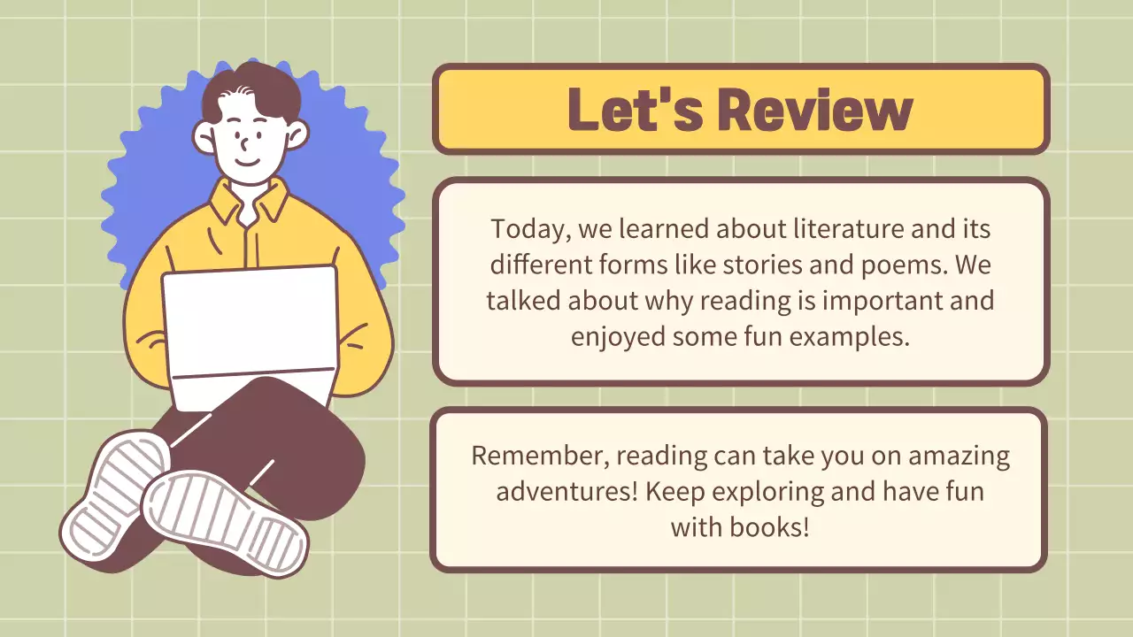 Bài thuyết trình khóa học Văn học đơn giản màu be