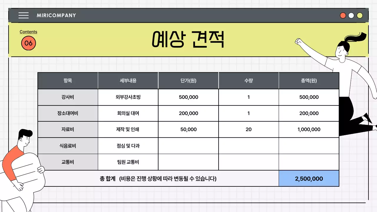연두 모던 워크샵 제안서 기획