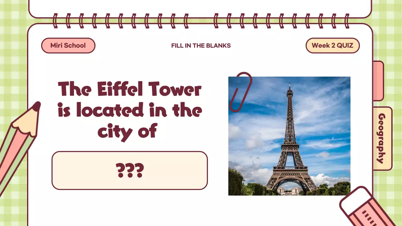 Pink Cartoon Quiz Announcement Presentation