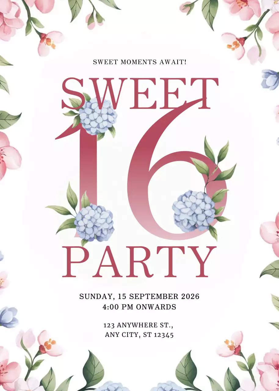 Pink Elegant Party Invitation