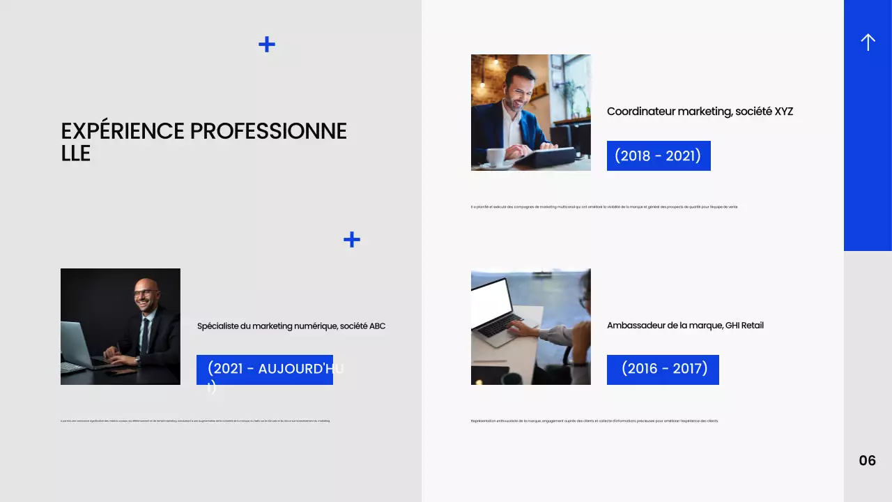 Portfolio créatif moderne bleu