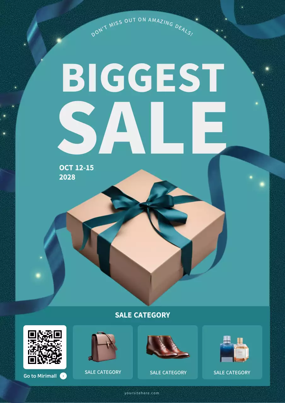Teal Modern Sale Promotion Poster
