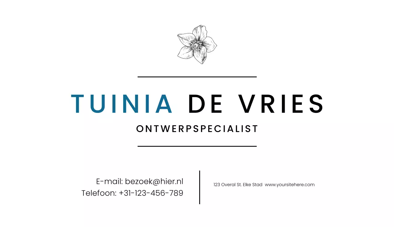 wit minimalistisch visitekaartje